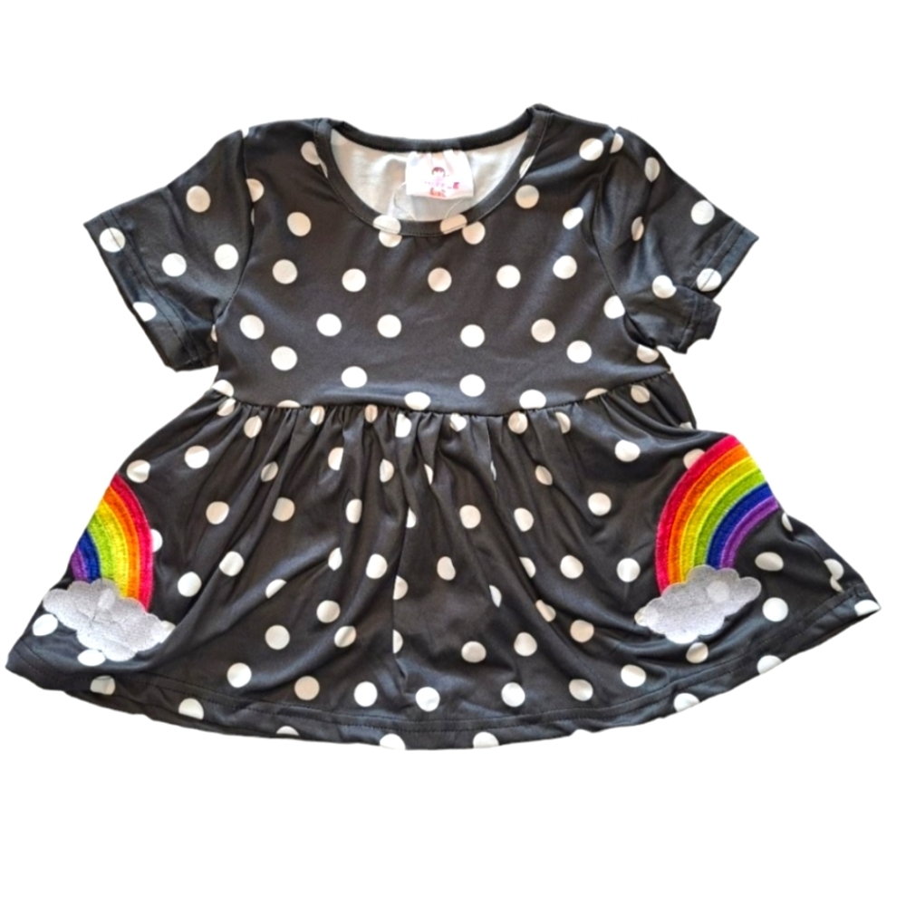 NEW Ruffle Girl Polka Dot Rainbow Dress Size 5